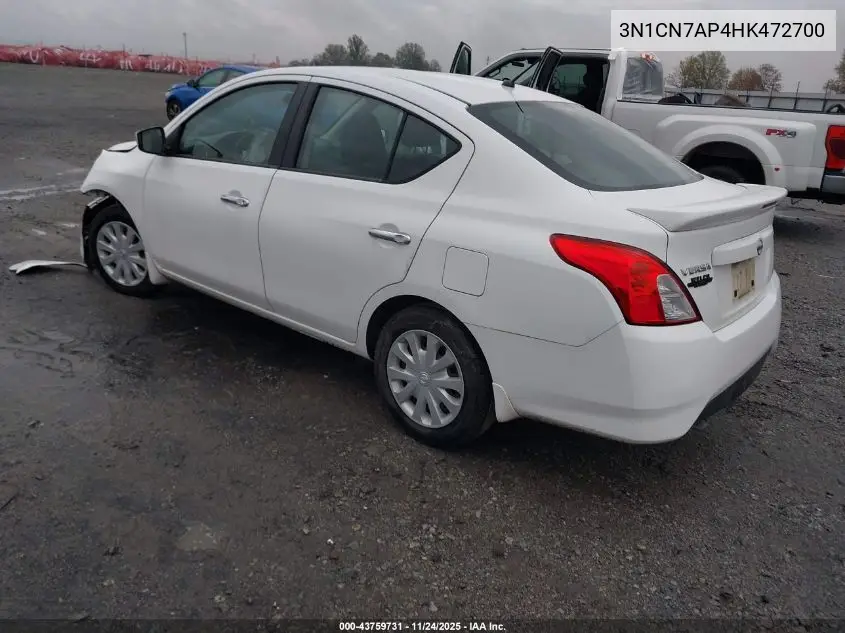 3N1CN7AP4HK472700 2017 Nissan Versa 1.6 Sv