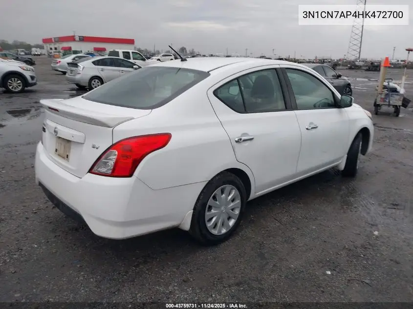 3N1CN7AP4HK472700 2017 Nissan Versa 1.6 Sv