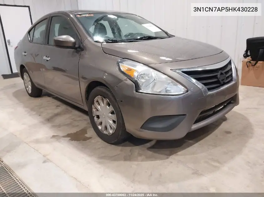 3N1CN7AP5HK430228 2017 Nissan Versa 1.6 Sv