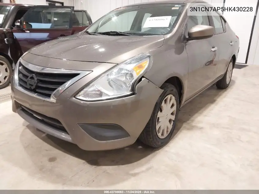 3N1CN7AP5HK430228 2017 Nissan Versa 1.6 Sv