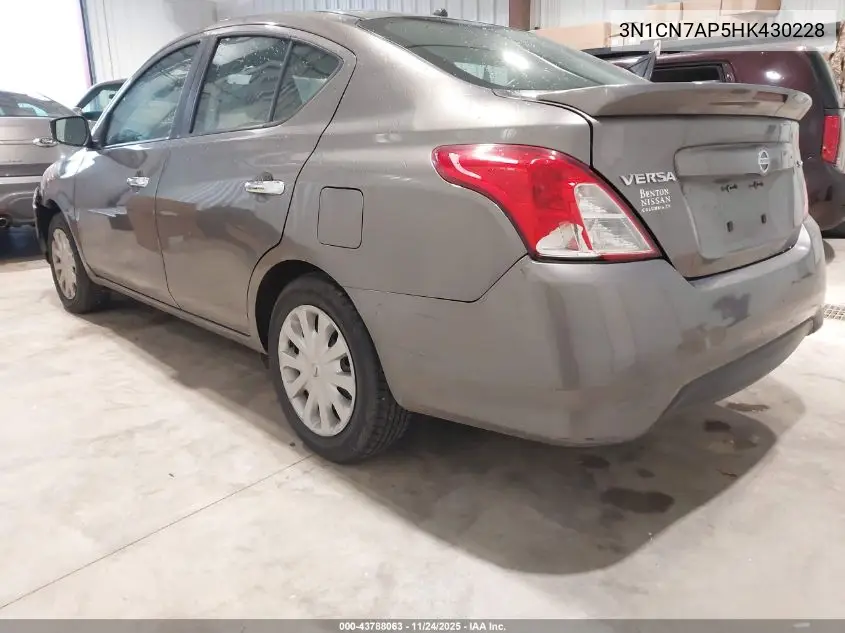 3N1CN7AP5HK430228 2017 Nissan Versa 1.6 Sv