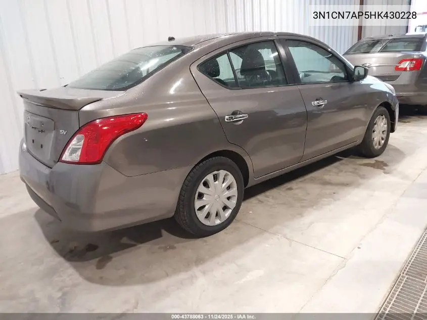 3N1CN7AP5HK430228 2017 Nissan Versa 1.6 Sv