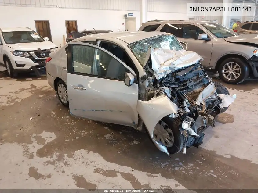 3N1CN7AP3HL881443 2017 Nissan Versa 1.6 Sv