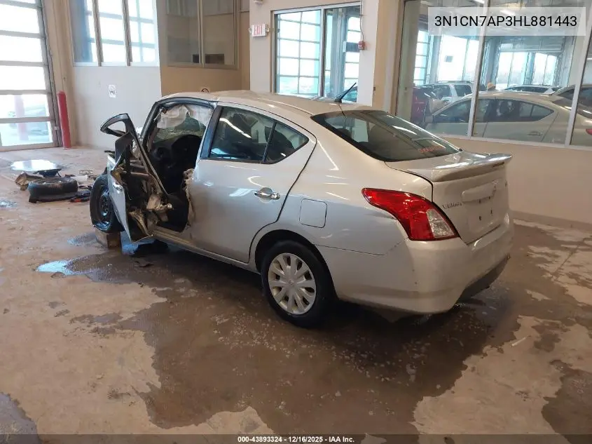 3N1CN7AP3HL881443 2017 Nissan Versa 1.6 Sv
