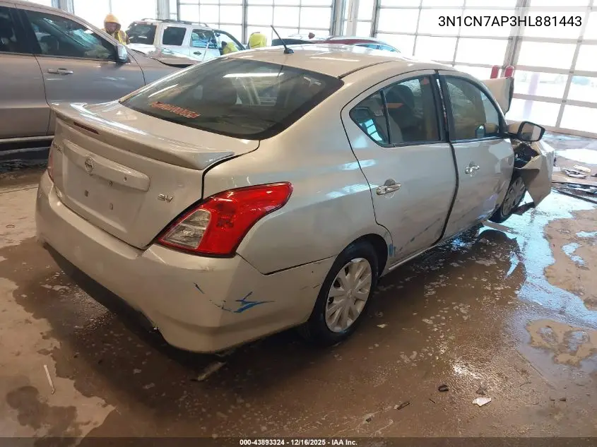 3N1CN7AP3HL881443 2017 Nissan Versa 1.6 Sv