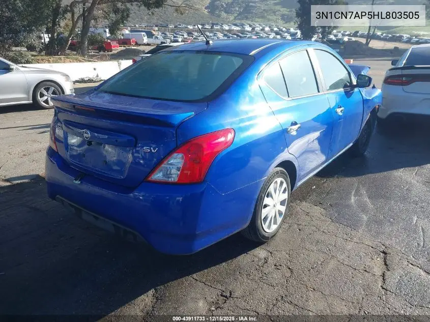 3N1CN7AP5HL803505 2017 Nissan Versa S/S Plus/Sv/Sl