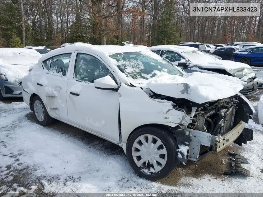 3N1CN7APXHL833423 2017 Nissan Versa 1.6 S+