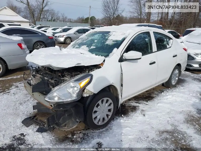3N1CN7APXHL833423 2017 Nissan Versa 1.6 S+