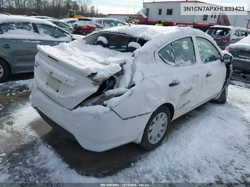 3N1CN7APXHL833423 2017 Nissan Versa 1.6 S+