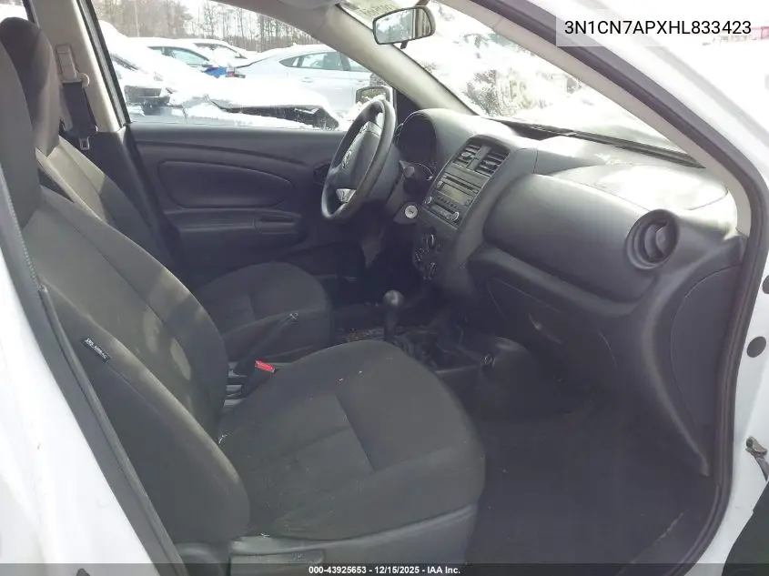 3N1CN7APXHL833423 2017 Nissan Versa 1.6 S+