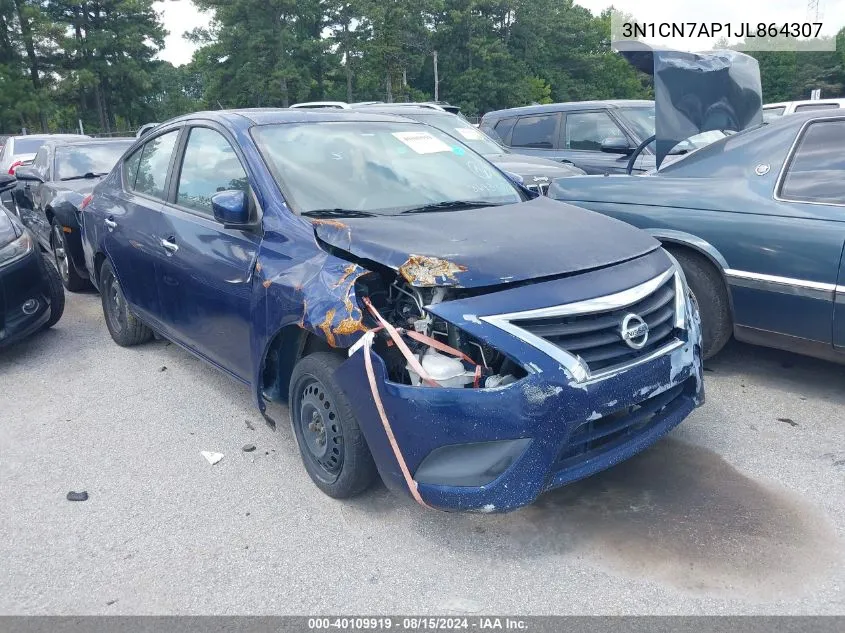 2018 Nissan Versa 1.6 Sv VIN: 3N1CN7AP1JL864307 Lot: 40109919