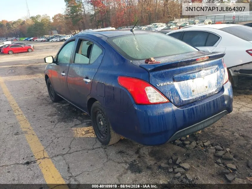 2018 Nissan Versa 1.6 Sv VIN: 3N1CN7AP1JL864307 Lot: 40109919