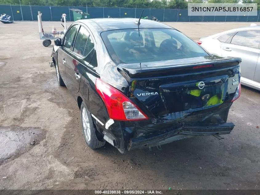 2018 Nissan Versa 1.6 Sv VIN: 3N1CN7AP5JL816857 Lot: 40239838