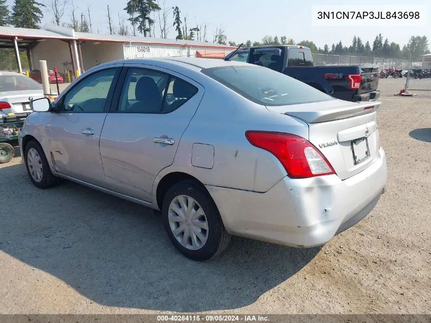 2018 Nissan Versa 1.6 Sv VIN: 3N1CN7AP3JL843698 Lot: 40284115