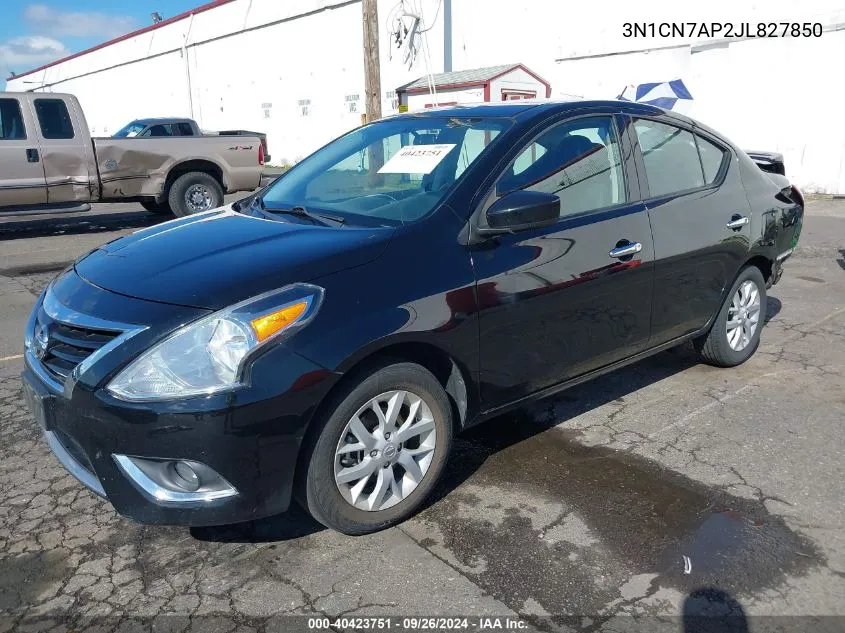 2018 Nissan Versa 1.6 Sv VIN: 3N1CN7AP2JL827850 Lot: 40423751