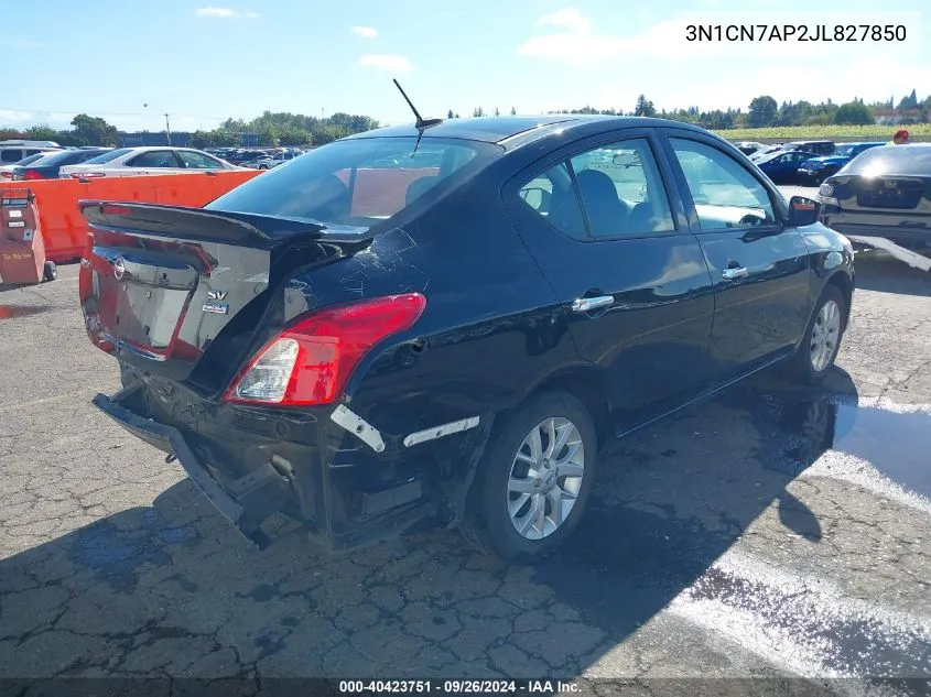 2018 Nissan Versa 1.6 Sv VIN: 3N1CN7AP2JL827850 Lot: 40423751