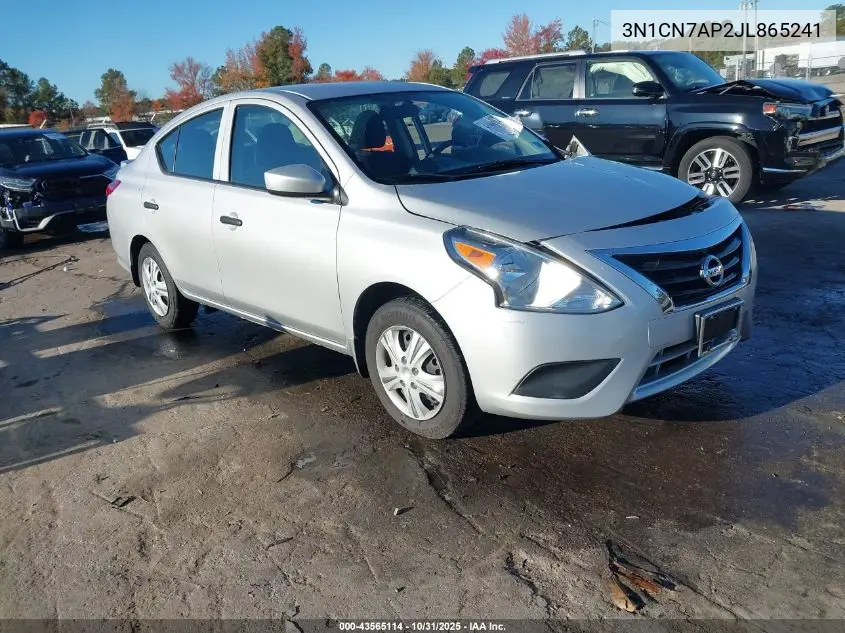 3N1CN7AP2JL865241 2018 Nissan Versa 1.6 S+