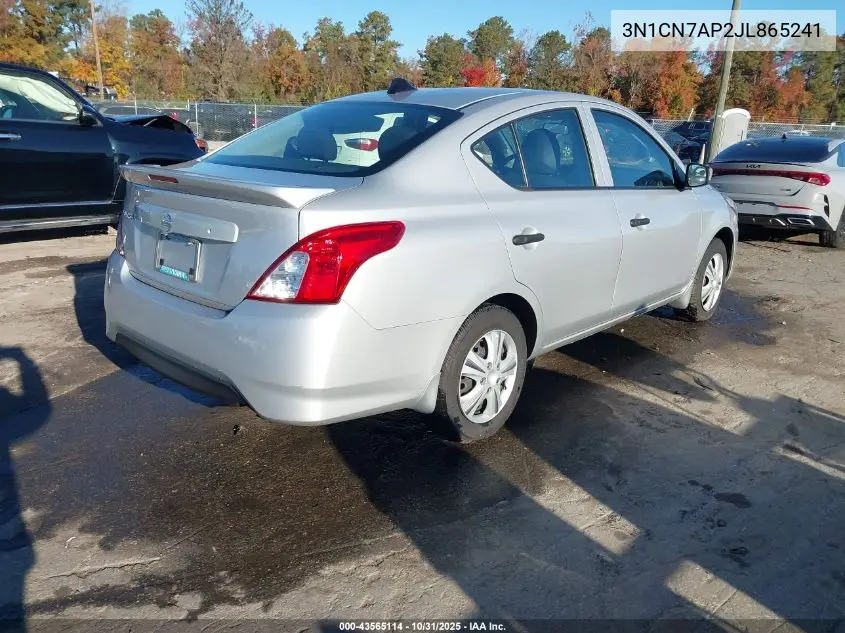 3N1CN7AP2JL865241 2018 Nissan Versa 1.6 S+