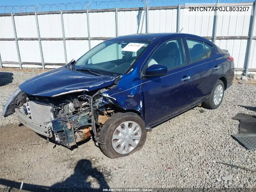 3N1CN7AP0JL803207 2018 Nissan Versa 1.6 Sv