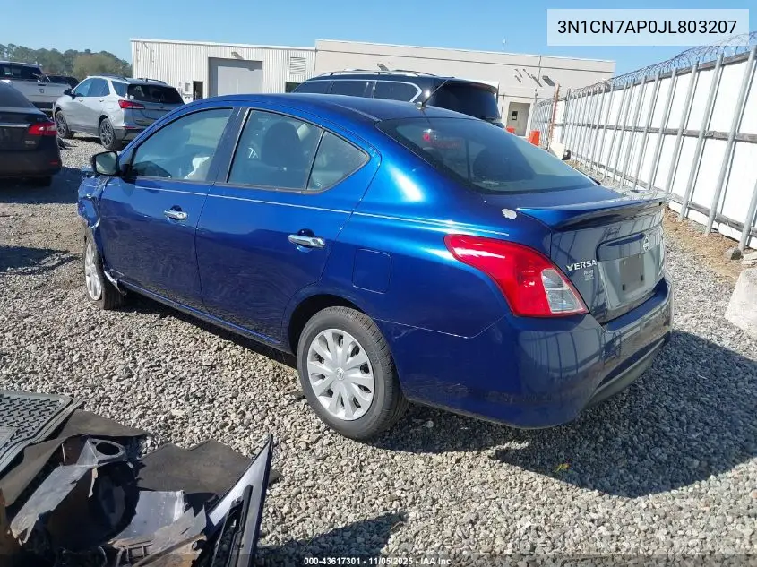 3N1CN7AP0JL803207 2018 Nissan Versa 1.6 Sv