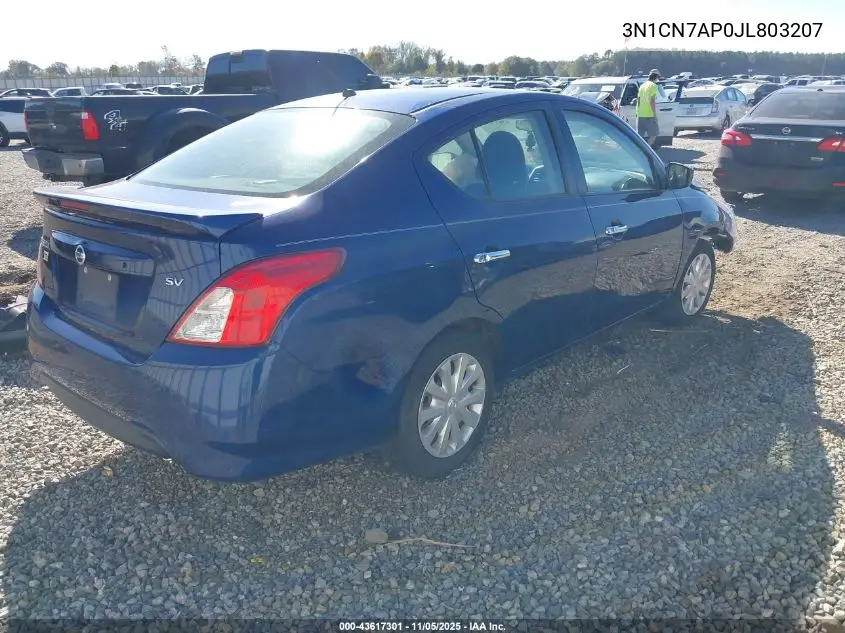 3N1CN7AP0JL803207 2018 Nissan Versa 1.6 Sv