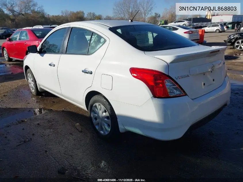 3N1CN7AP0JL868803 2018 Nissan Versa 1.6 Sv
