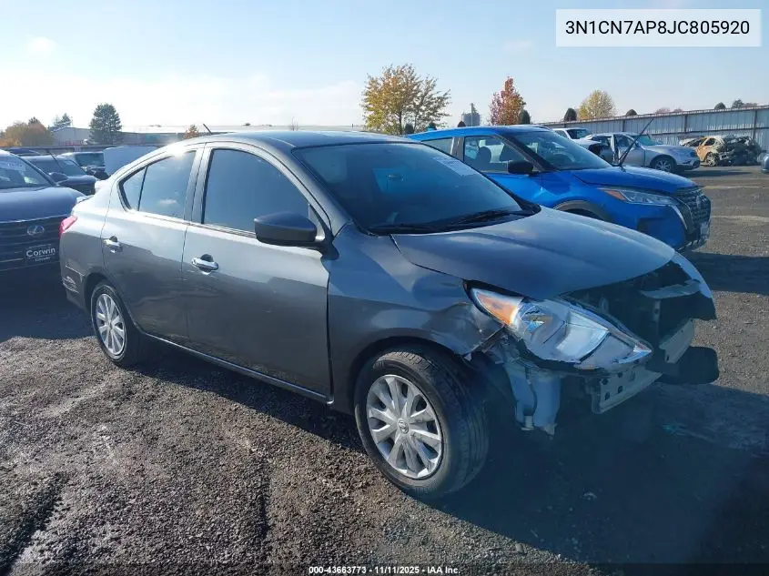 3N1CN7AP8JC805920 2018 Nissan Versa 1.6 S/1.6 S+/1.6 Sv