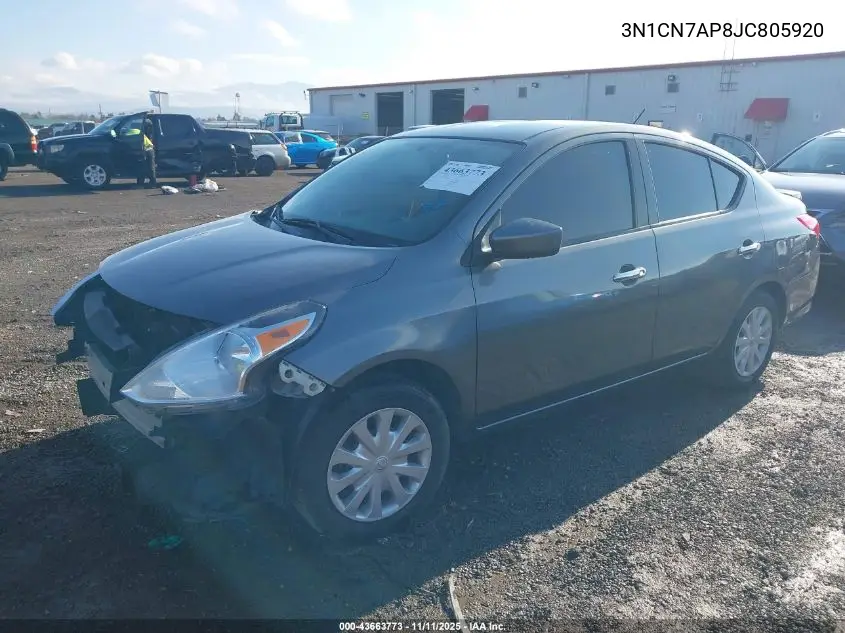 3N1CN7AP8JC805920 2018 Nissan Versa 1.6 S/1.6 S+/1.6 Sv