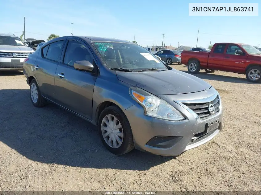 3N1CN7AP1JL863741 2018 Nissan Versa 1.6 Sv