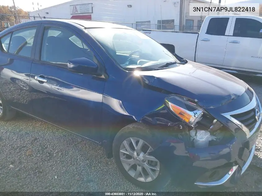 3N1CN7AP9JL822418 2018 Nissan Versa 1.6 Sv