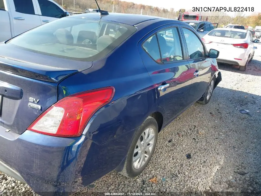 3N1CN7AP9JL822418 2018 Nissan Versa 1.6 Sv