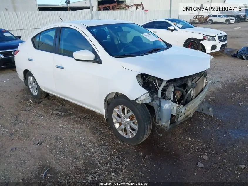 3N1CN7AP2JL804715 2018 Nissan Versa 1.6 Sv