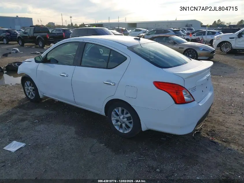 3N1CN7AP2JL804715 2018 Nissan Versa 1.6 Sv