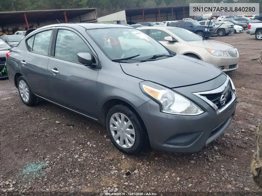 3N1CN7AP8JL840280 2018 Nissan Versa 1.6 Sv