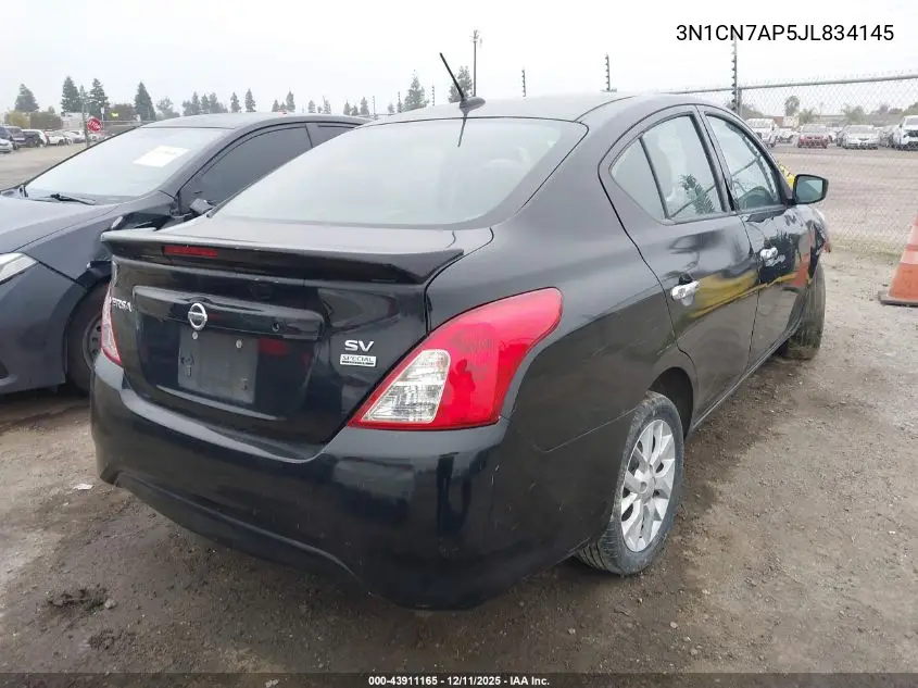 3N1CN7AP5JL834145 2018 Nissan Versa 1.6 Sv