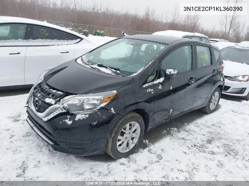 3N1CE2CP1KL360390 2019 Nissan Versa Note S/Sr/Sv
