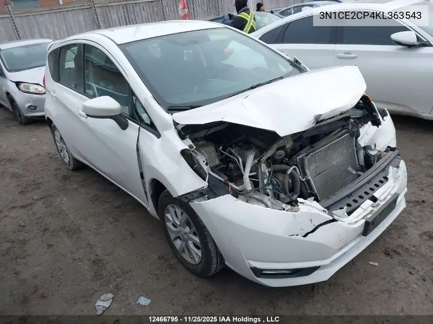 3N1CE2CP4KL363543 2019 Nissan Versa Note S/Sv