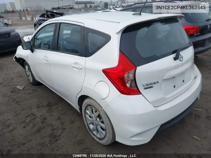 3N1CE2CP4KL363543 2019 Nissan Versa Note S/Sv