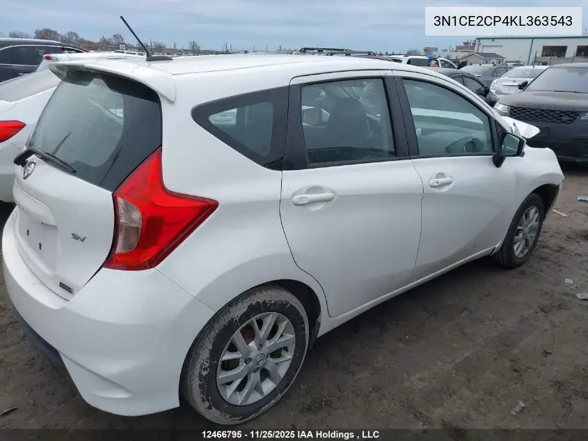 3N1CE2CP4KL363543 2019 Nissan Versa Note S/Sv