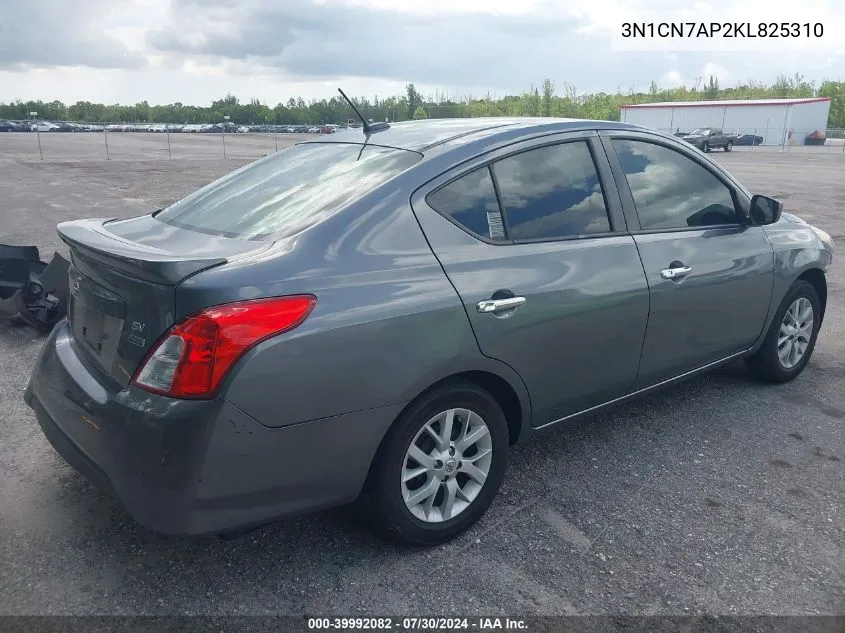 2019 Nissan Versa 1.6 Sv VIN: 3N1CN7AP2KL825310 Lot: 39992082