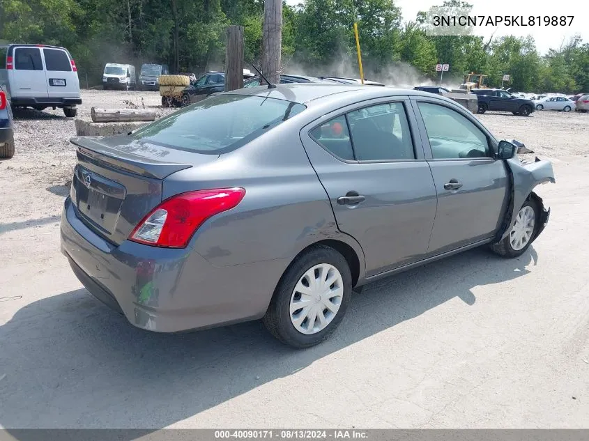 3N1CN7AP5KL819887 2019 Nissan Versa 1.6 S+