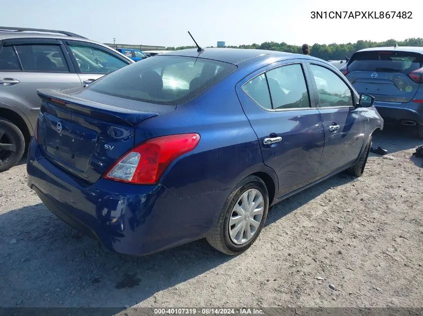 3N1CN7APXKL867482 2019 Nissan Versa S/S Plus/Sv