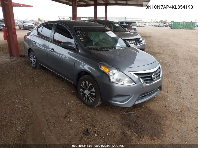 2019 Nissan Versa 1.6 Sv VIN: 3N1CN7AP4KL854193 Lot: 40121324