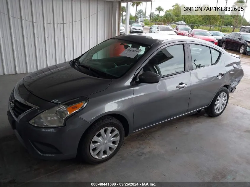 2019 Nissan Versa 1.6 Sv VIN: 3N1CN7AP1KL832605 Lot: 40441599