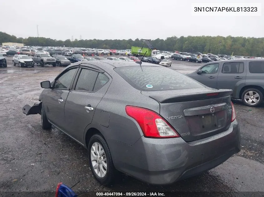 2019 Nissan Versa 1.6 Sv VIN: 3N1CN7AP6KL813323 Lot: 40447094