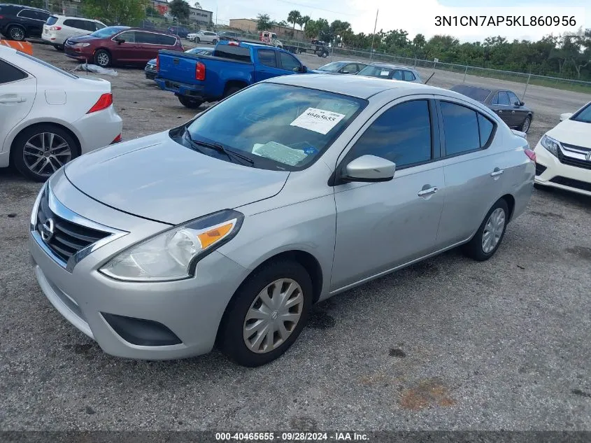 2019 Nissan Versa 1.6 Sv VIN: 3N1CN7AP5KL860956 Lot: 40465655