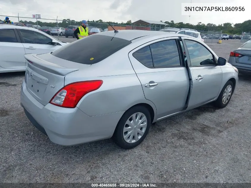 2019 Nissan Versa 1.6 Sv VIN: 3N1CN7AP5KL860956 Lot: 40465655