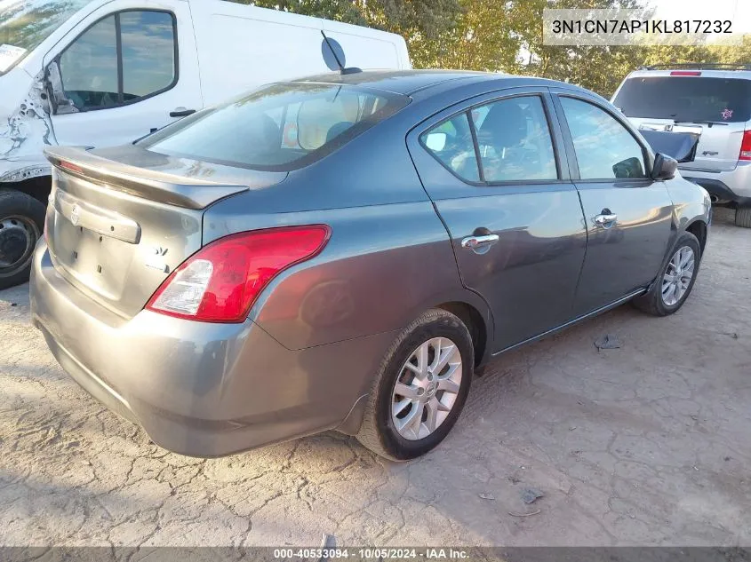 3N1CN7AP1KL817232 2019 Nissan Versa 1.6 Sv