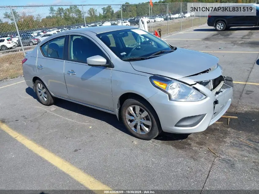 3N1CN7AP3KL831519 2019 Nissan Versa 1.6 Sv