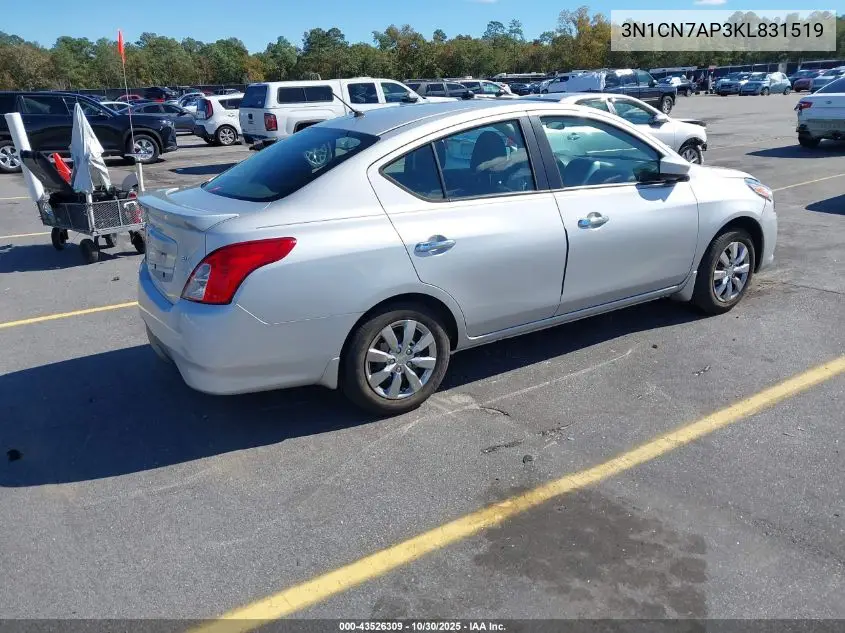 3N1CN7AP3KL831519 2019 Nissan Versa 1.6 Sv